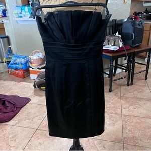 bebe Black Strapless Midi Dress